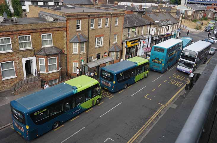 Arriva the Shires Wright Streetlite DF 2526, 2527 & 6309 plus First Southampton Dennis Trident 32765